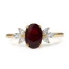 18ct Yellow Gold Ruby and Marquise Diamond Ring