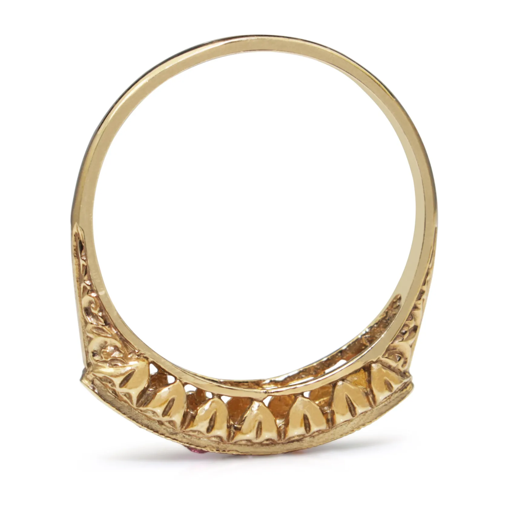 9ct Yellow Gold Ruby, Emerald, Garnet, Amethyst, Diamond and Sapphire Regard Ring