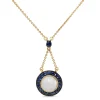 9ct Yellow Gold Sapphire and Moonstone Necklace