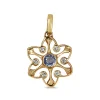 18ct Yellow Gold Sapphire and Diamond Star Shaped Pendant / Enhancer