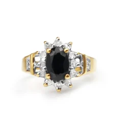 9ct Yellow Gold Sapphire and Diamond Ring