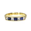 14ct Yellow Gold Sapphire and Diamond Band Ring