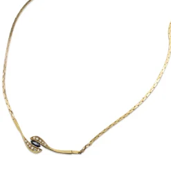9ct Yellow Gold Sapphire and Diamond Necklace