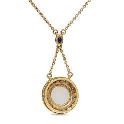9ct Yellow Gold Sapphire and Moonstone Necklace