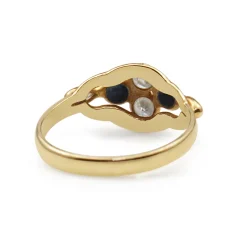 14ct Yellow Gold Sapphire and C/Z Ring