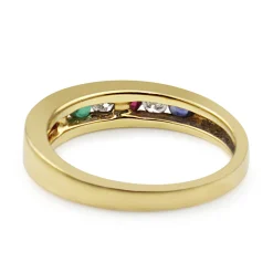 18ct Yellow Gold Sapphire, Diamond, Ruby and Emerald Multi Stone Ring
