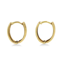 9ct Yellow Gold Small Flat Hoop Earrings