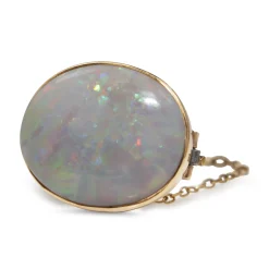 9ct Yellow Gold Solid Opal Brooch