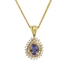 14ct Yellow Gold Tanzanite and Diamond Necklace