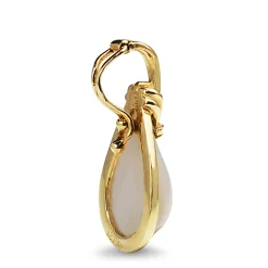 14ct Yellow Gold Teardrop Mabé Pearl and Diamond Pendant / Enhancer