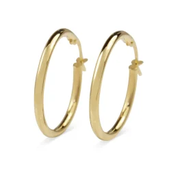 9ct Yellow Gold Thin 25mm Hoop Earrings