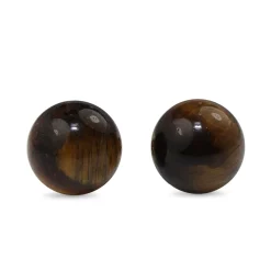 9ct Yellow Gold Tiger Eye Stud Earrings