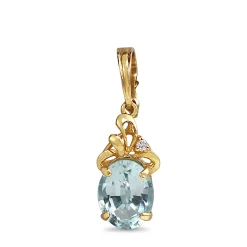 14ct Yellow Gold Topaz and Diamond Pendant / Enhancer