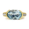 9ct Yellow Gold Topaz and Diamond Ring