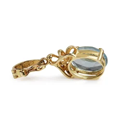 14ct Yellow Gold Topaz and Diamond Pendant / Enhancer