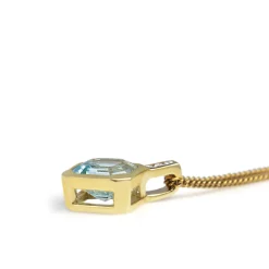 9ct Yellow Gold Topaz and Diamond Necklace