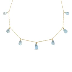 18ct Yellow Gold Topaz Briolette Necklace