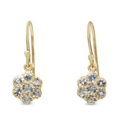 9ct Yellow Gold Topaz Daisy Drop Earrings