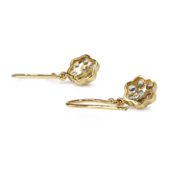 9ct Yellow Gold Topaz Daisy Drop Earrings
