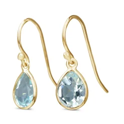 9ct Yellow Gold Topaz Pear Drop Earrings