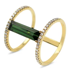 18ct Yellow Gold Tourmaline and Diamond Cocktail Ring