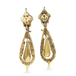 14ct Yellow Gold Victorian Drop Earrings