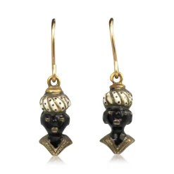 14ct Yellow Gold Victorian Blackamoor Earrings