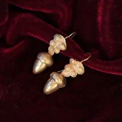 9ct Yellow Gold Victorian Acorn Earrings