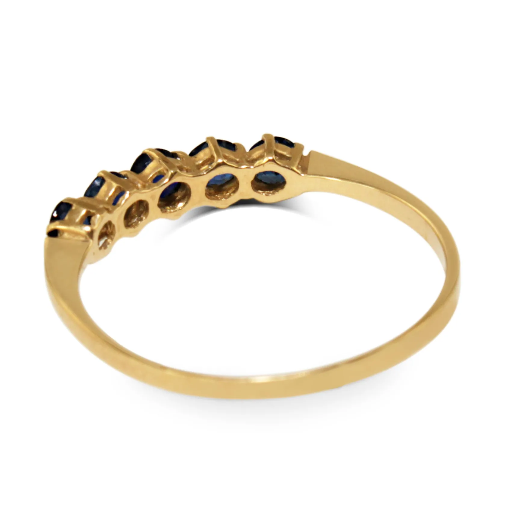 9ct Yellow Gold Vintage 5 Stone Sapphire Band Ring