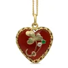 18ct Yellow Gold Vintage Agate, Emerald and Rose Cut Diamond Necklace