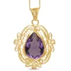 18ct Yellow Gold Vintage Amethyst Pendant