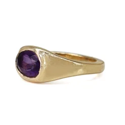 14ct Yellow Gold Vintage Amethyst Signet Ring
