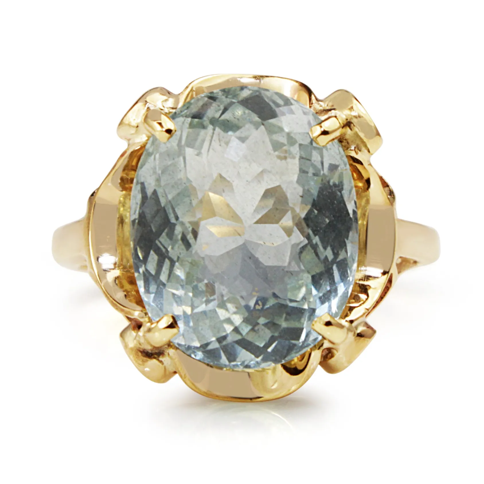 9ct Yellow Gold Vintage Aquamarine Ring