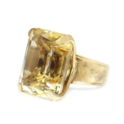 18ct Yellow Gold Vintage Citrine Cocktail Ring