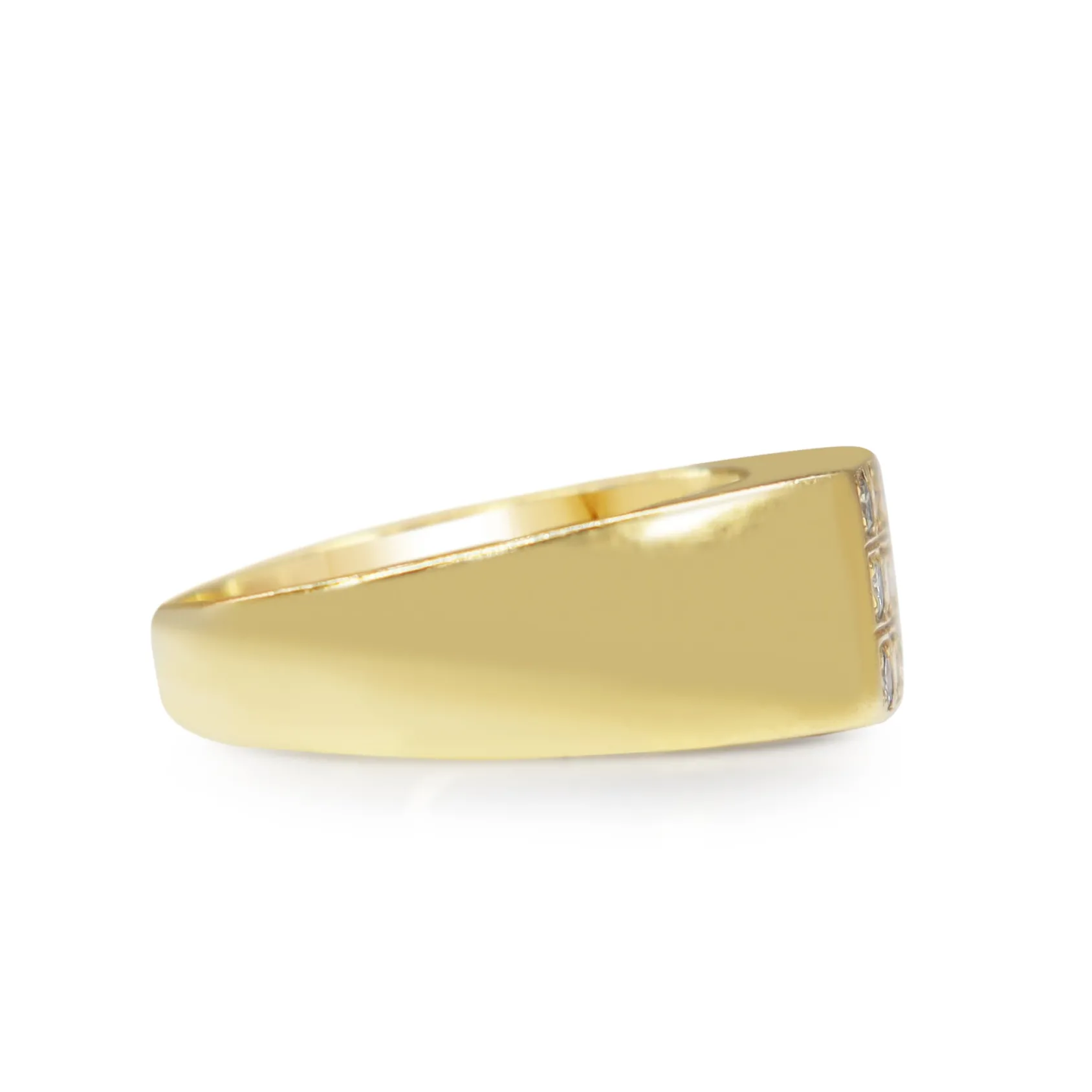 14ct Yellow Gold Vintage Diamond Signet Ring
