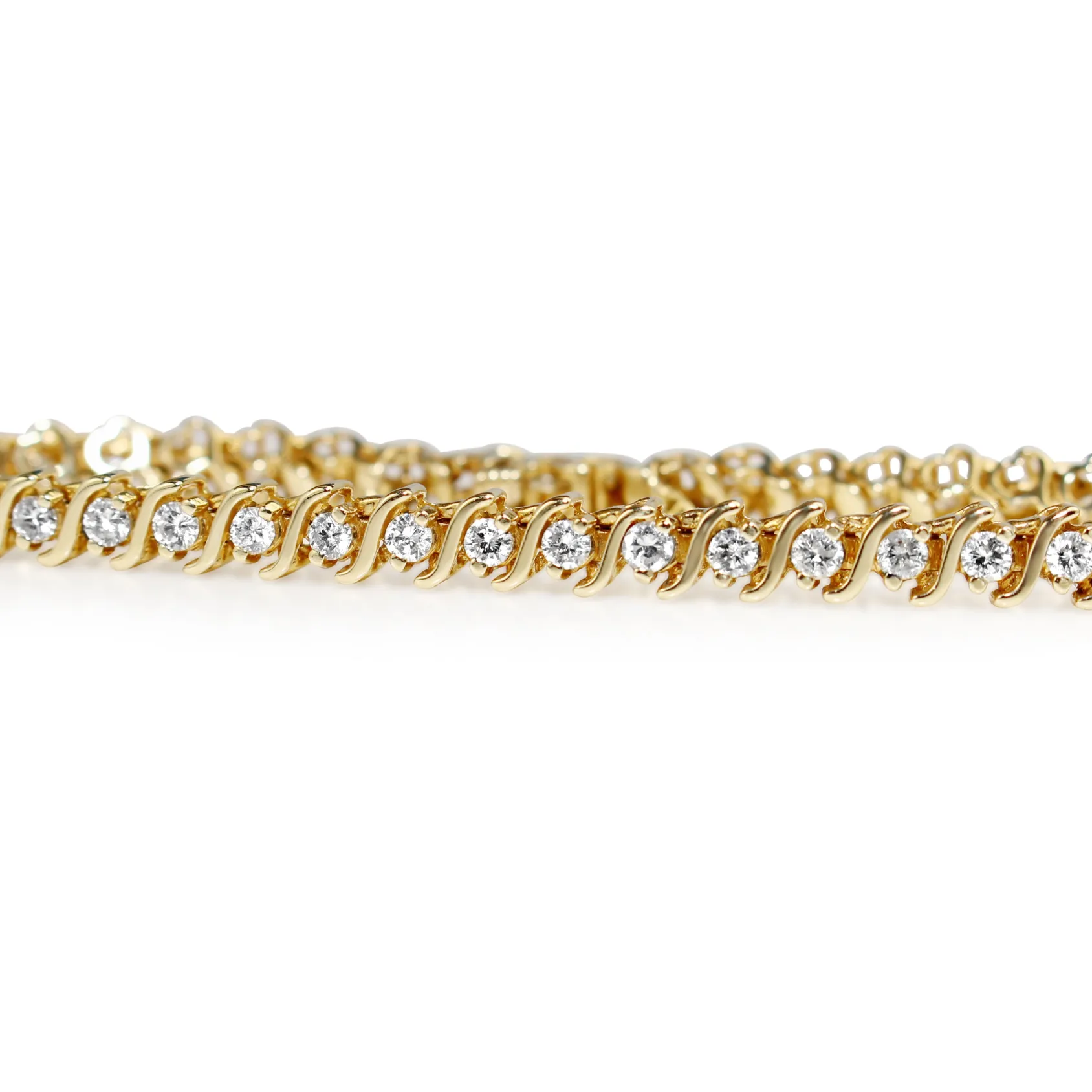 18ct Yellow Gold Vintage Diamond Tennis Bracelet