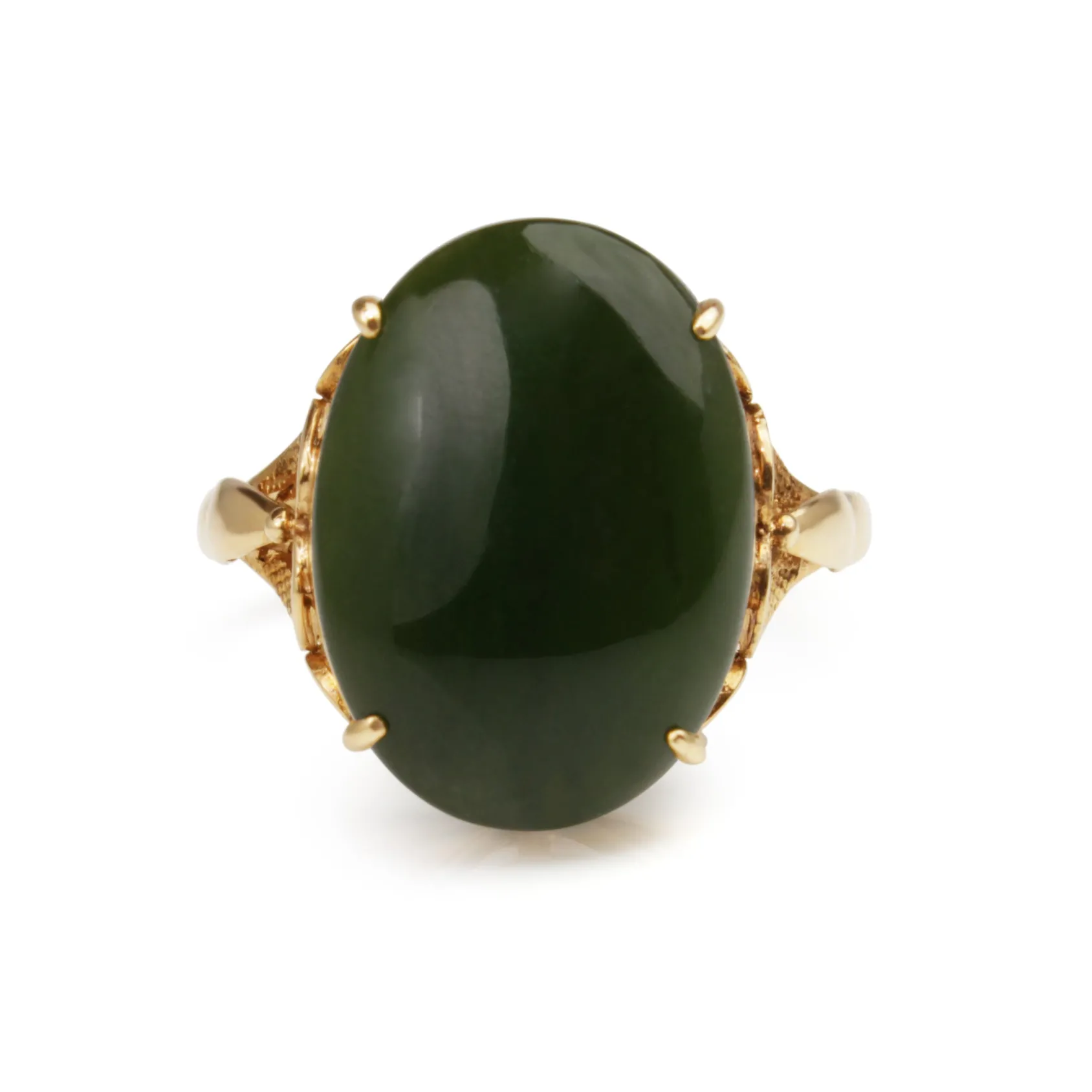 14ct Yellow Gold Vintage Jade Ring
