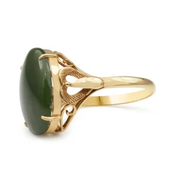 14ct Yellow Gold Vintage Jade Ring