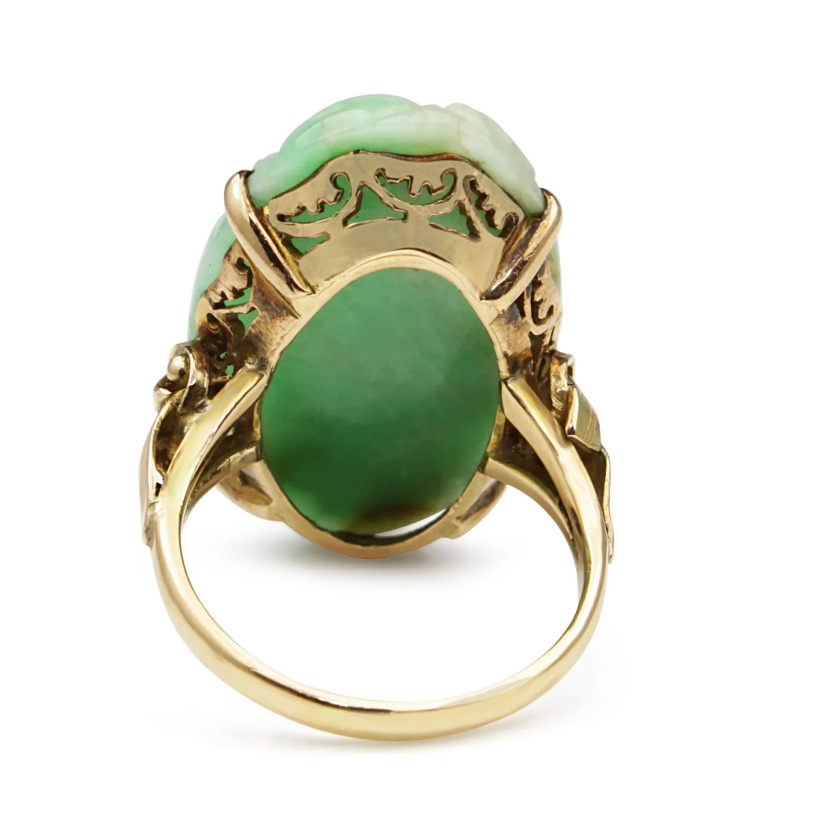 14ct Yellow Gold Vintage Jade Ring