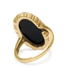 10ct Yellow Gold Vintage Onyx Ring