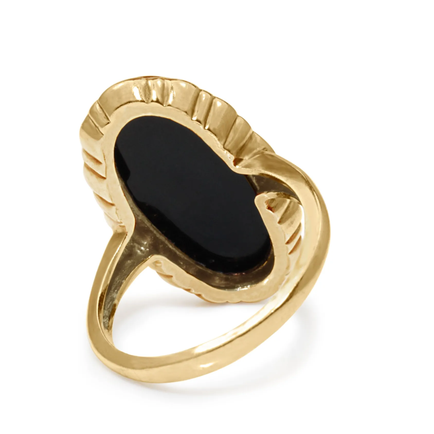 10ct Yellow Gold Vintage Onyx Ring