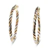 9ct Yellow, Rose and White Gold 25mm 3 Tone Twist Hoop Earrings