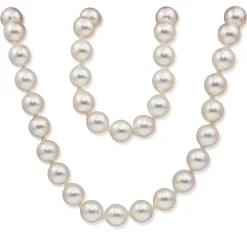 6.5 - 7mm Akoya Cultured Pearl Strand Necklace on 9ct Yellow Gold Clasp