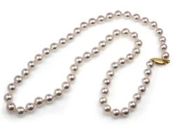6.5 - 7mm Akoya Cultured Pearl Strand Necklace on 9ct Yellow Gold Clasp