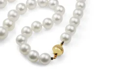 10 - 12mm South Sea Pearl Necklace on 14ct Yellow Gold Diamond Clasp
