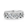 Palladium Aquamarine Wide Band Ring