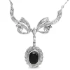 Palladium Art Deco Sapphire and Diamond Necklace
