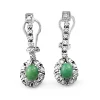 Palladium Art Deco Turquoise and Diamond Drop Earrings