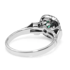 Palladium Emerald and Diamond Vintage Ring