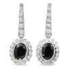 Palladium Sapphire and Diamond Vintage Earrings